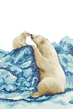 Алмазная (кристальная) мозаика Фрея, Белые мишки, 25х40 см