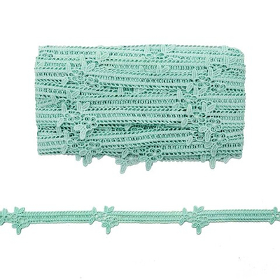 Кружево гипюр (плетёное) (матовое) 30 мм, 13.72м, цв.136 мятный