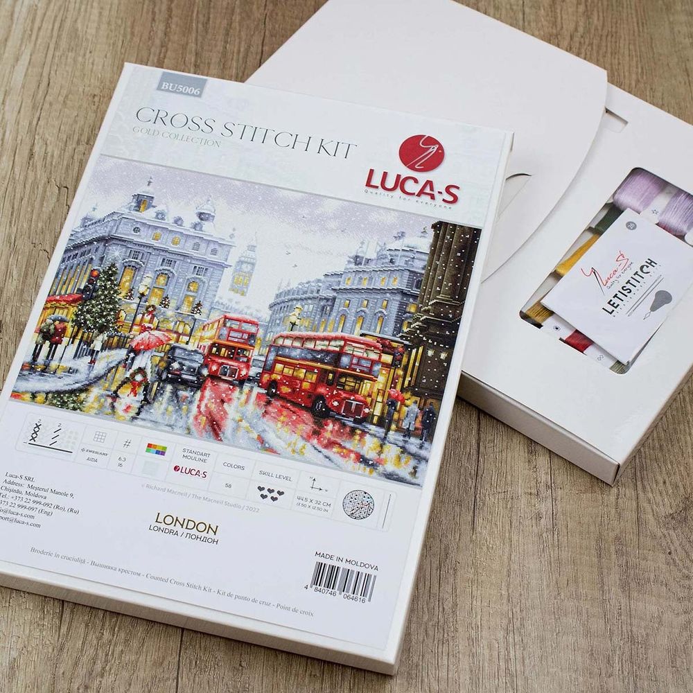 Набор для вышивания нитками Luca-S, Лондон, 44,5х32см