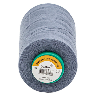 Нитки универсальные Bestex 50/2, 4570 м (5000 ярд) / 1 кат., 190 голубовато-серый
