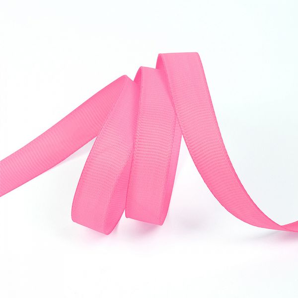 Лента репсовая (в рубчик) 12.0 мм, 155 (5029) ярк.розовый, уп. 27,4м