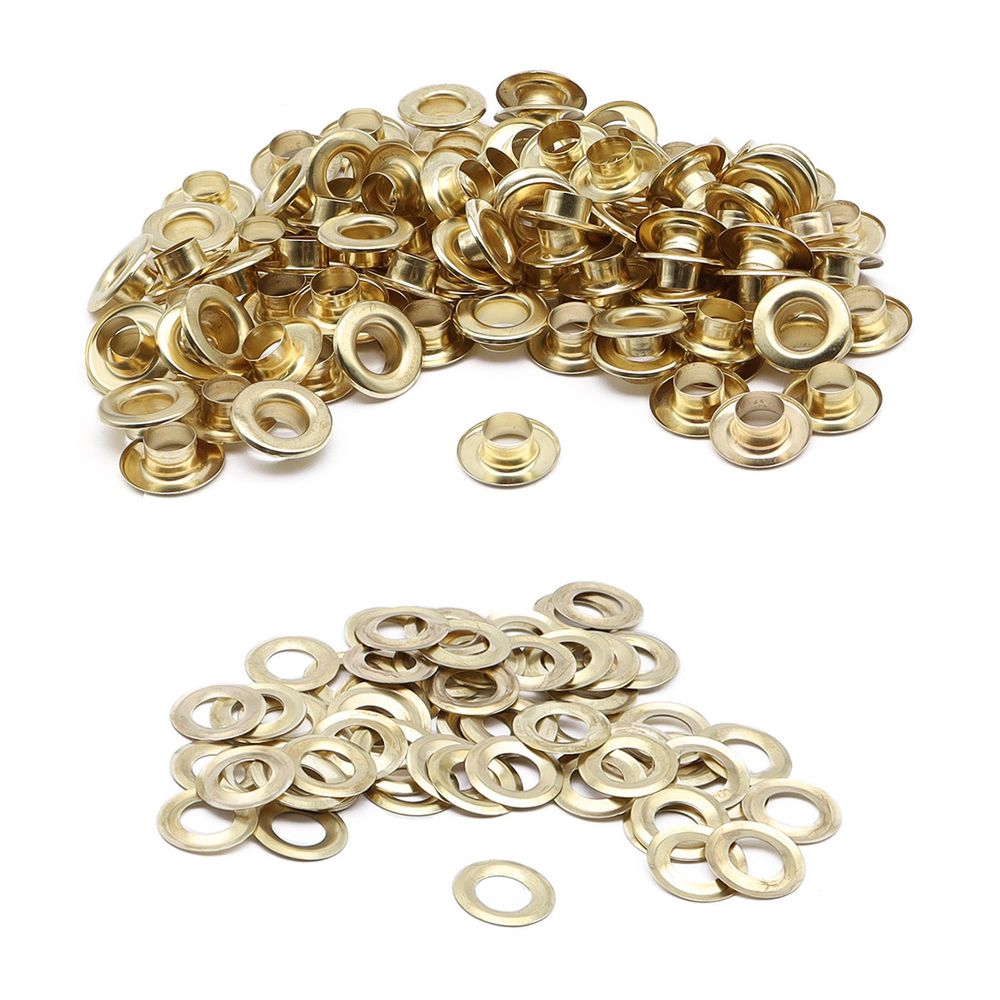 Люверсы металл ⌀_9.2 мм (внутр.), №24, сталь, золото, 100 шт, New Star