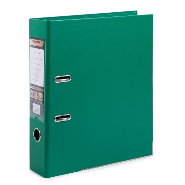 Регистратор PVC, 2-х стороннее покрытие, мет.уг. 75 мм, 50 шт, Premier A4 арочный механ. (разб.), зеленый ЕС100162003, Expert Complete
