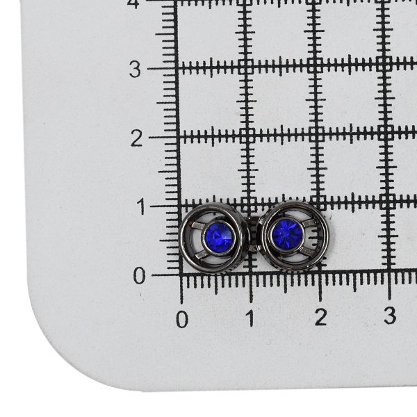 Крючки пришивные декоративные 10х21 мм, чер.никель / сапфир цв.935, 20 шт