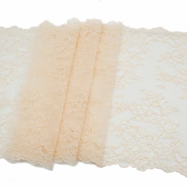 Кружево бельевое эластичное 210 мм / 10 м, 7734972 бежевый