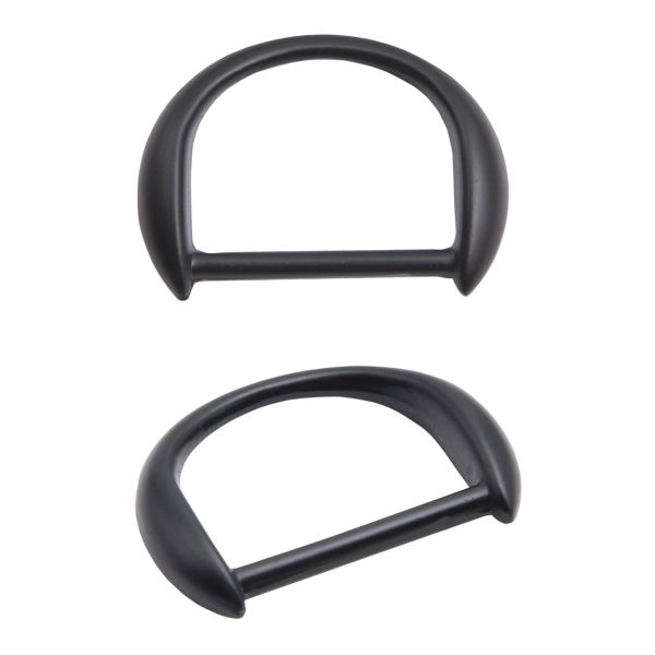 Полукольцо декоративное металл внутр. 25 мм (внешн. 33х24 мм), 2 шт, матовый черный, MT-1855