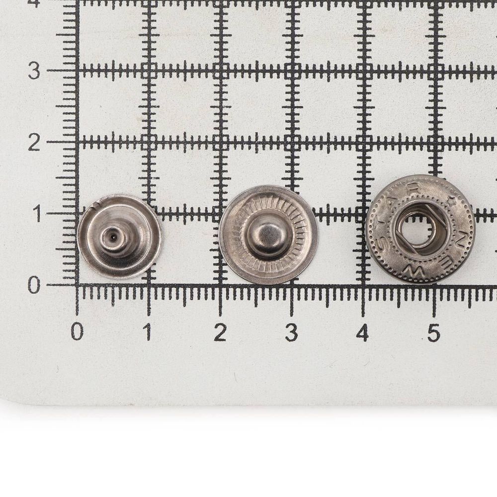 Кнопка Альфа (S-образная) ⌀15.0 мм, 3 части (без шляпы), сталь, чер.никель, 720 шт