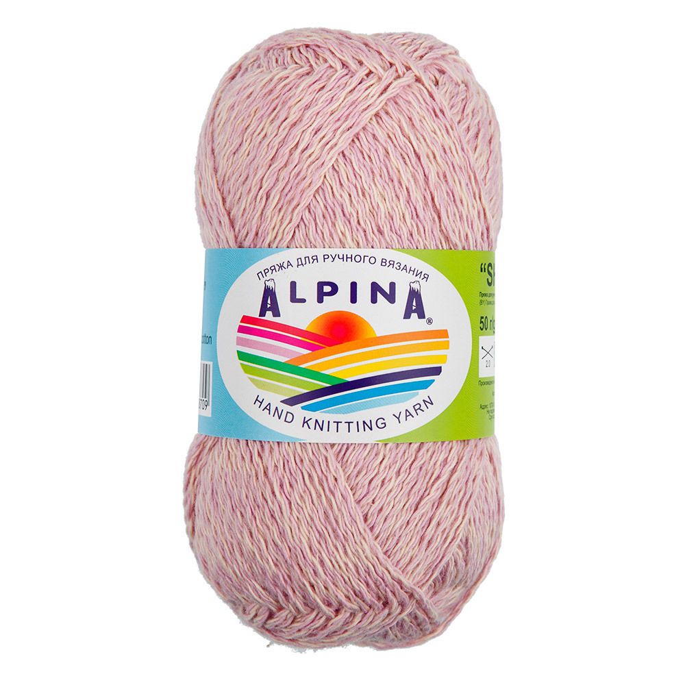 Пряжа Alpina Shebby / уп.10 мот. по 50г, 150м, 06 розовый-кремовый