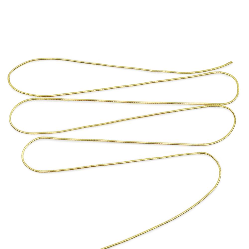 Резинка шляпная (шнур эластичный) ⌀1.0 мм / 100 метров, 0370-6100, металлизированный, светлое золото