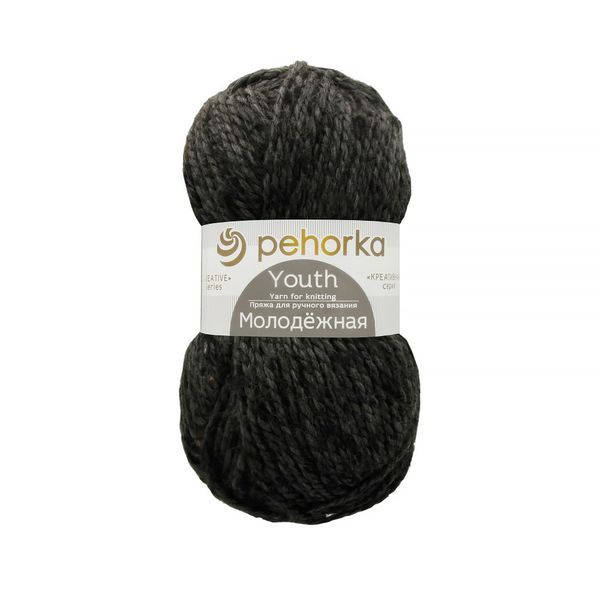 Пряжа Пехорка Молодежная / уп.5 мот. по 100 г, 280 м, цв.435 антрацит