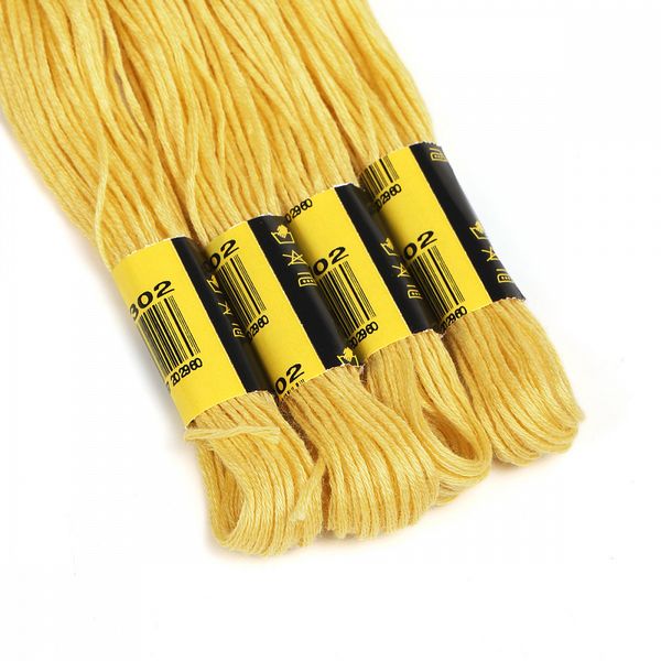 Мулине ПНК им.Кирова цв.7302 т.желтый, 24 мотка по 8 метров