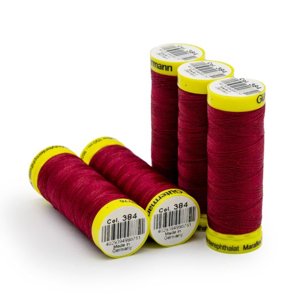 Нитки для трикотажа Gutermann Maraflex, 150м, 384 малиновый щербет, 5 катушек