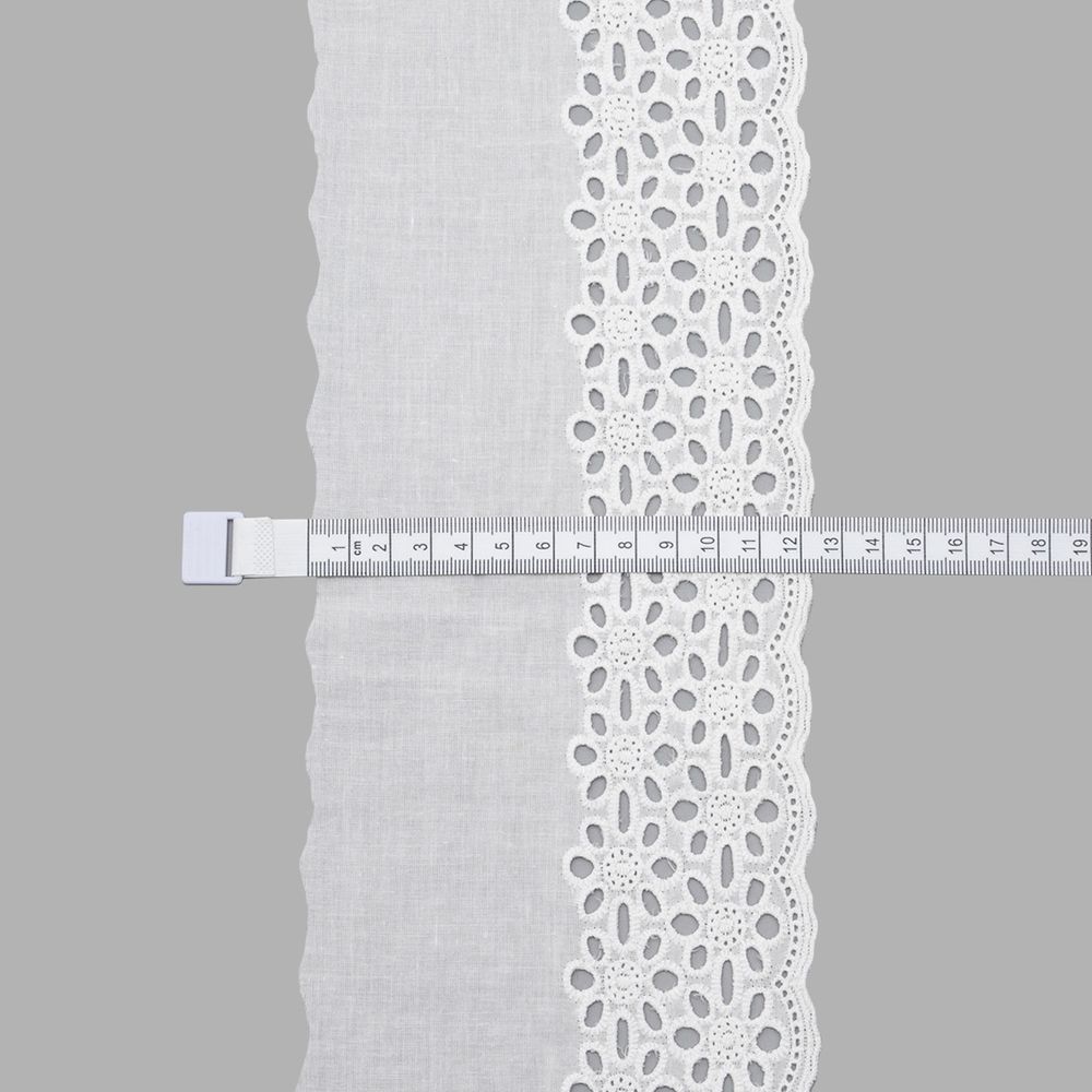 Кружево шитьё 125 мм / 13.7 метров, хлопок, (белый), 3AR2352