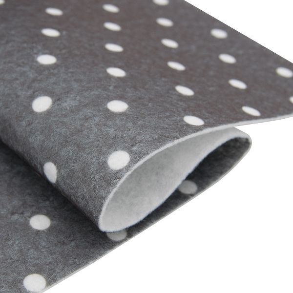 Фетр листовой мягкий с рисунком Горох, 1.0 мм, 170 гр, 20х27см, 10 штук, Astra&Craft (YF699/AF896 т.серый)