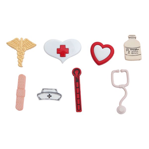 Украшения пуговицы декоративные фигурки Скажи Ааа пластик, 11шт/упак, Dress It Up