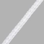 Тесьма отделочная вязаная 10 мм / 10 метров, рис 9254, белый/серебро, С3729г17/1