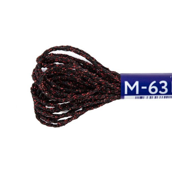 Мулине Gamma металлик NM 12 мотков по 6 метров, M-63 черный/красный, Gamma MOULINE