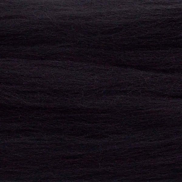 Шерсть для валяния Троицкая тонкая 1х100 г (до 23 мкр), 02 черный