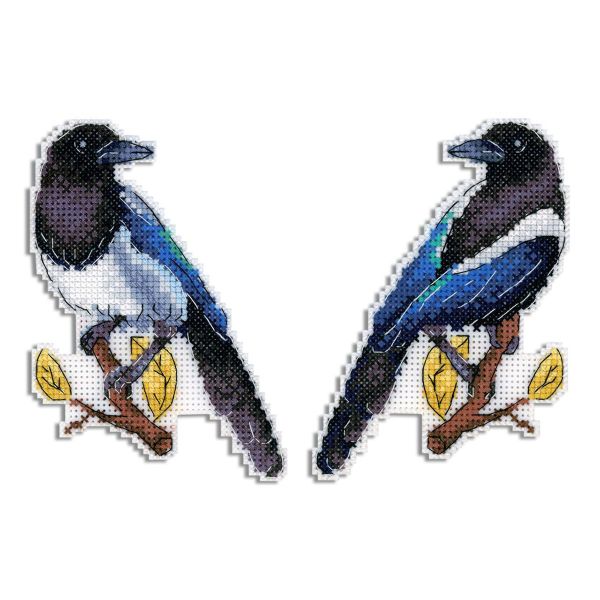 Набор для вышивания на пластиковой канве МП Студия Сорока-белобока 12х8 см, Р-882