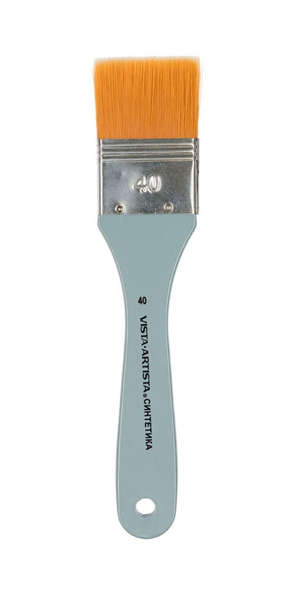 Кисть синтетика №40 флейц, 6 шт, короткая ручка, Vista-Artista 4023F-40
