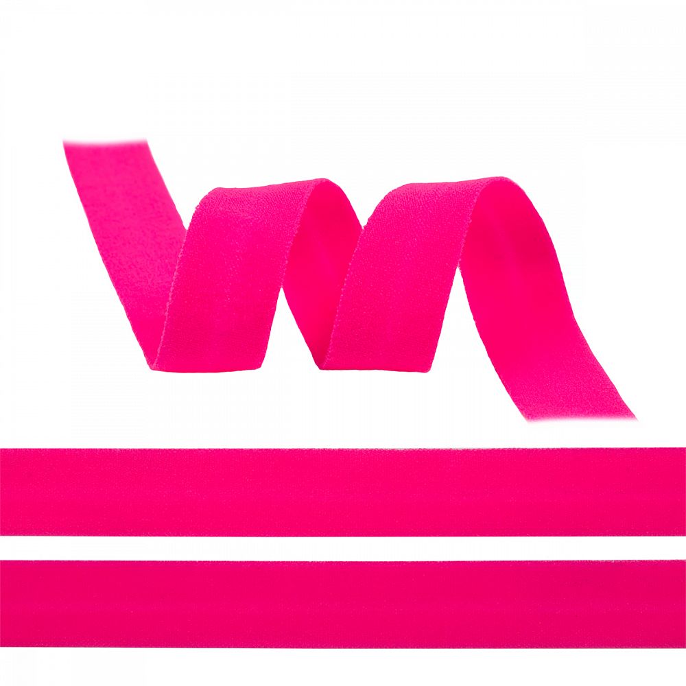 Резинка бельевая (окантовочная) матовая 15.0 мм / 1000 метров, розовый неон A1402