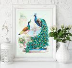 Набор для вышивания нитками Чудесная игла, Павлины 30х40 см