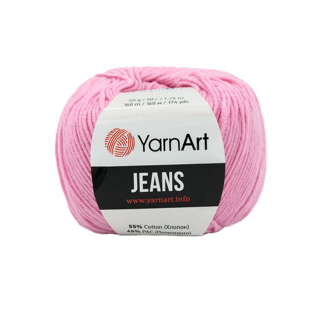 Пряжа YarnArt (ЯрнАрт) Jeans / уп.10 мот. по 50 г, 160м, 20 розовый
