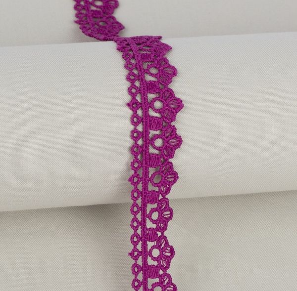 Кружево гипюр (плетёное) 21 мм / 10 ±0.2 м, Турция, фиолетовый, Gamma GGM-2102