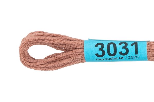 Мулине Gamma 100% хлопок, цв.3031 св.какао, 24 мотка по 8 метров