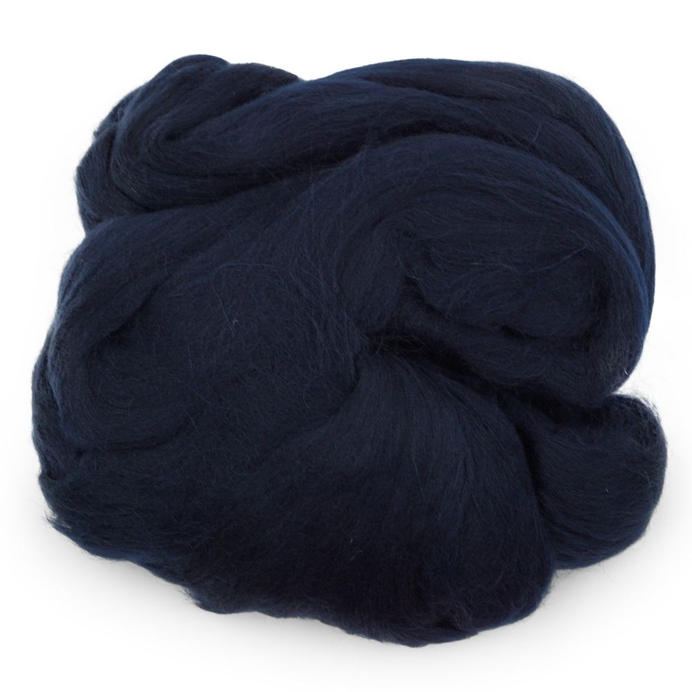 Шерсть для валяния полутонкая 100%, 100г (04 т.синий)