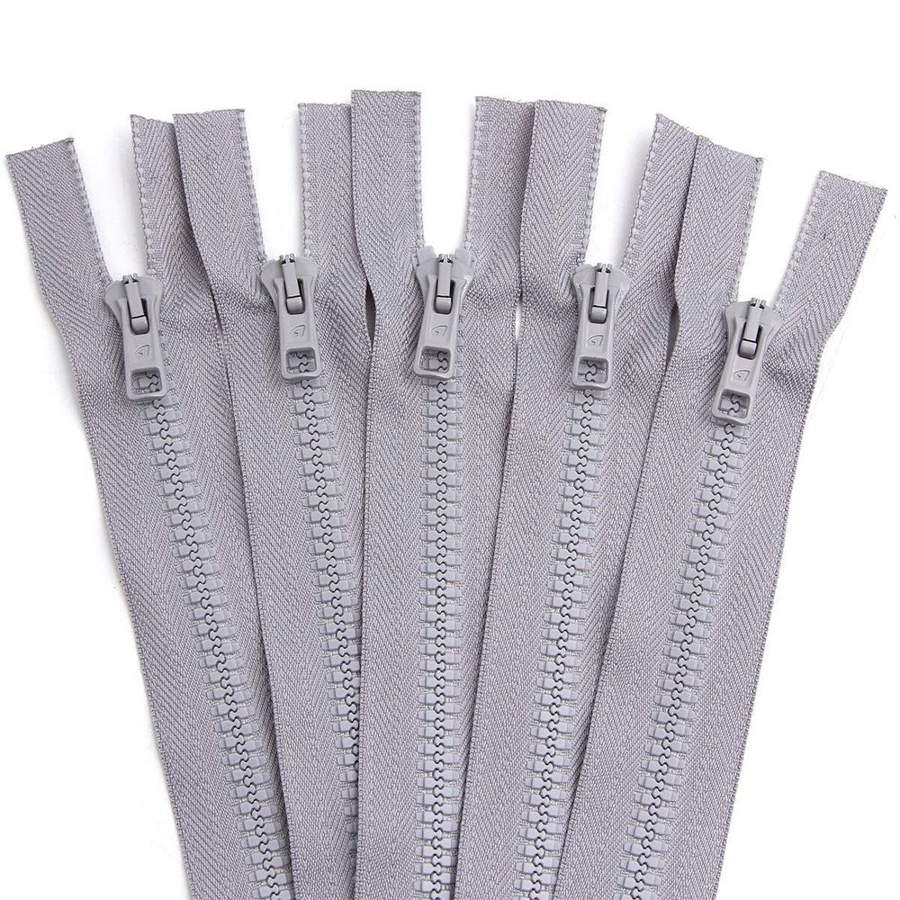 Молния трактор Arta Т6 (6 мм) 2 зам., разъем., 75 см, цв. 079 св.серый, уп.5 шт