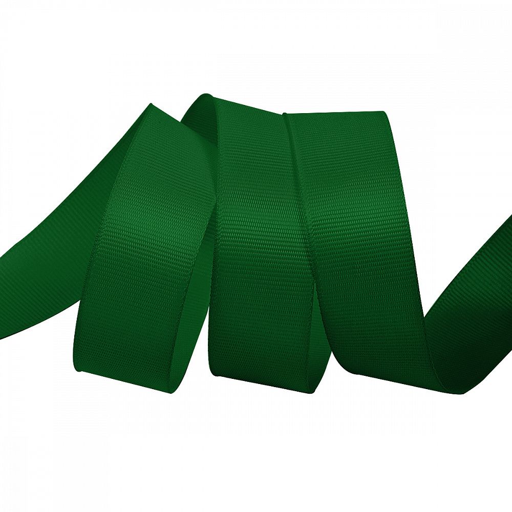 Лента репсовая (в рубчик) 25.0 мм цв. 587 т.зеленый уп.22.86м (±1м)