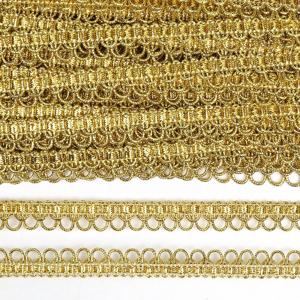 Тесьма отделочная 12 мм, 9600 цв.золото уп.13.71м