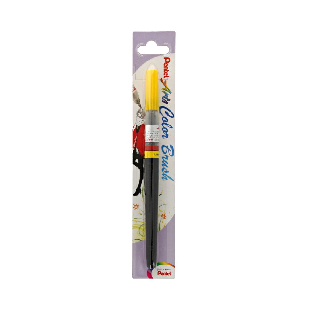 Кисть с краской Pentel Colour Brush кисть/круглое тонкое, XGFL-105X лимонно-желтый