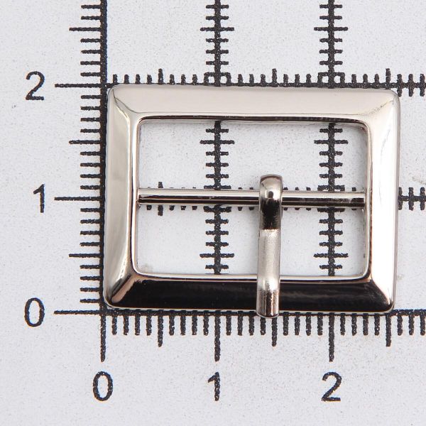 Пряжка ременная металл 20 мм, прямоугольная, серебро (никель), 2 шт, MB-155