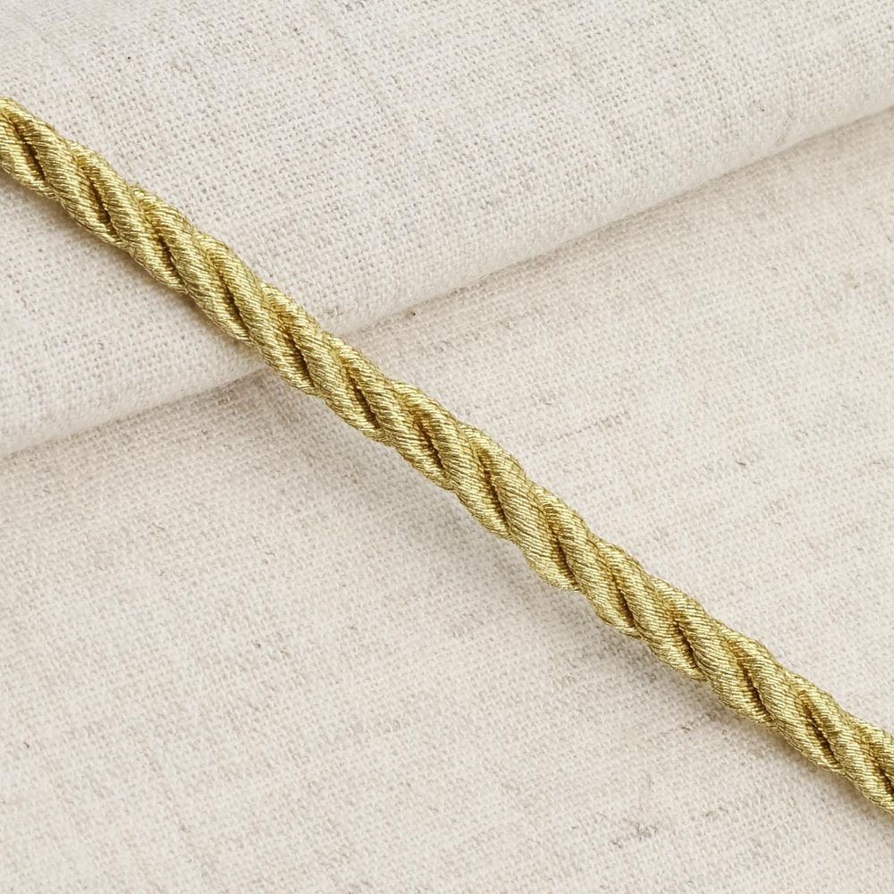 Шнур витой ⌀5.0 мм / 50 метров, металлизированный, золото