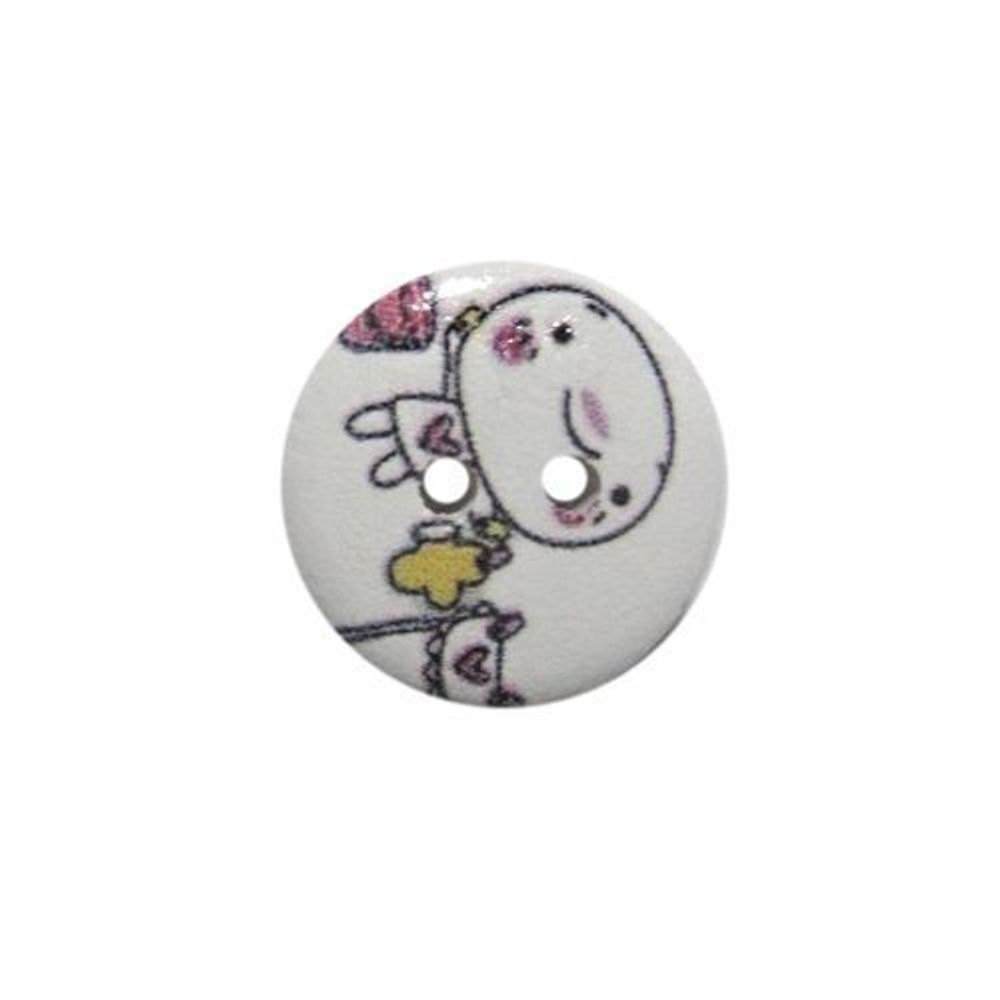 Пуговицы дерево декоративные Мультяшные персонажи 18мм (персонаж 4), 100 шт