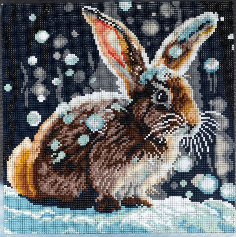 Алмазная (кристальная) мозаика Фрея ALPD-195, на подрамнике Пушистый кролик, 30х30 см