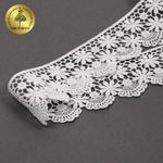 Кружево гипюр (плетёное) 40 мм, матовая нить TBY.0869, цв.белый уп.13.71м, Kruzhevo