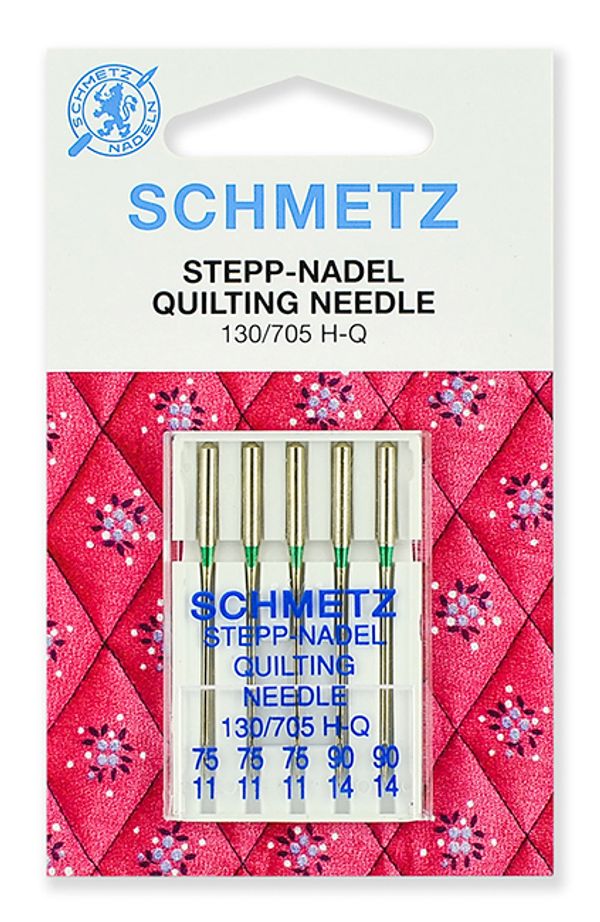 Иглы для швейных машин для квилтинга 130/705 H-Q, №75 (3), №90 (2), 5 игл, SCHMETZ