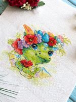 Набор для вышивания нитками МП Студия (Жар-птица), Романтичный дракон, 15х15 см