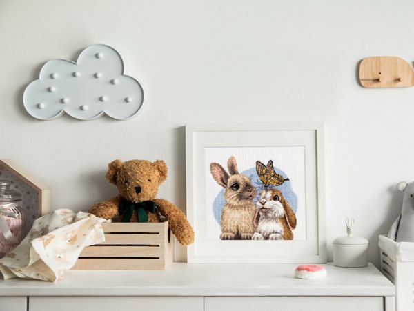 Набор для вышивания нитками Klart, Пушистые друзья, 17.5x19 см