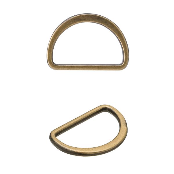 Полукольцо литое металл плоское 15мм, тертая бронза, ГНУ14467, 20 шт