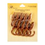 Крючки шторные для карниза навесные ⌀6 мм, 10 шт, 04 под дерево, Sofi H40