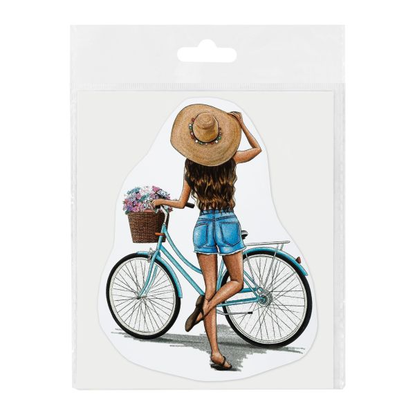 Термотрансфер, 1 шт, М-224 девушка с велосипедом 13х17 см, Gamma M №02