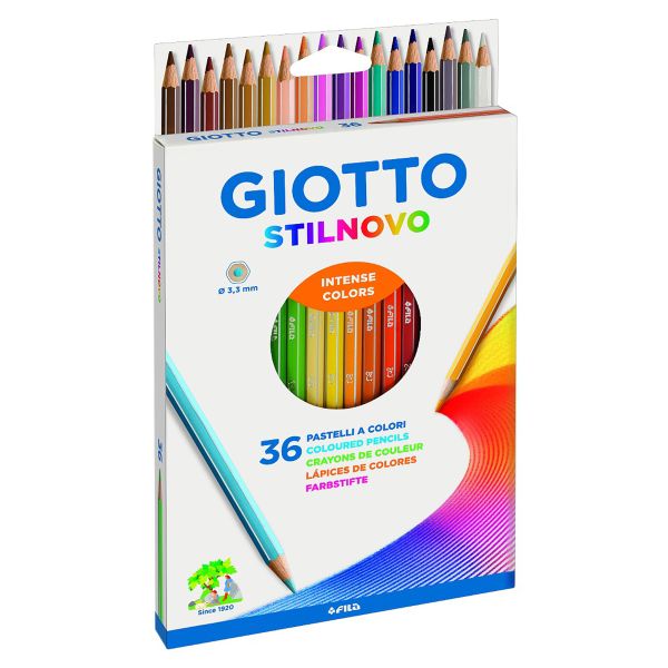 Карандаш цветной деревянный шестигранный заточенный 36 цв, Giotto F256700