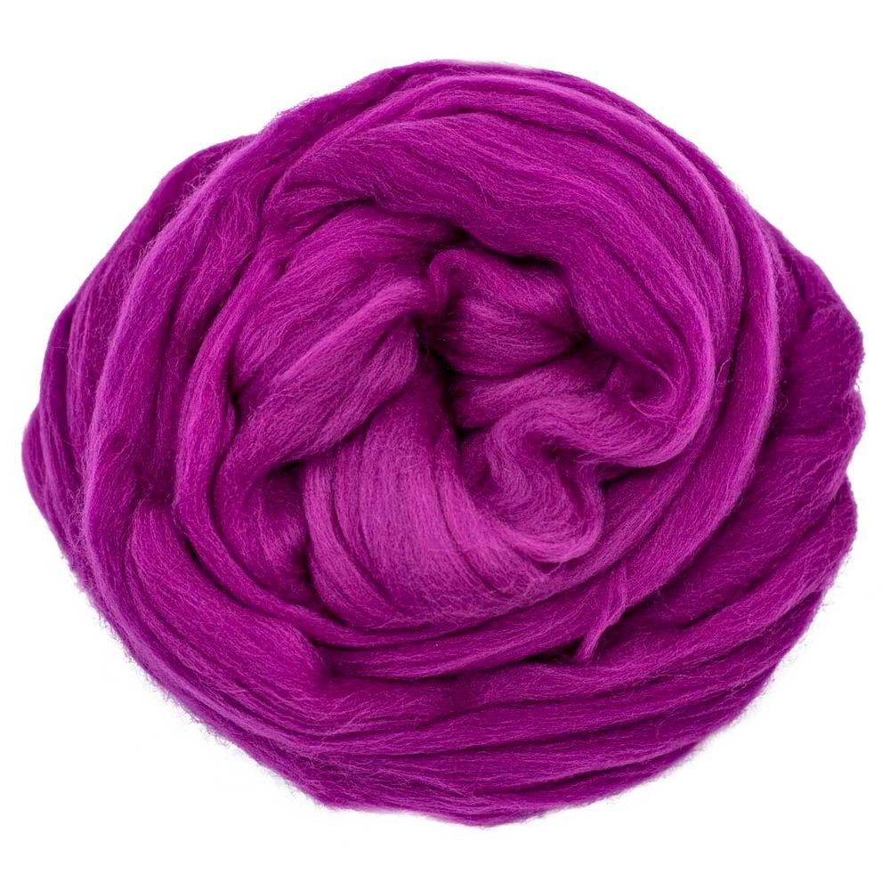 Шерсть для валяния Троицкая тонкая 1х100 г (до 23 мкр), 1643 яркая сирень