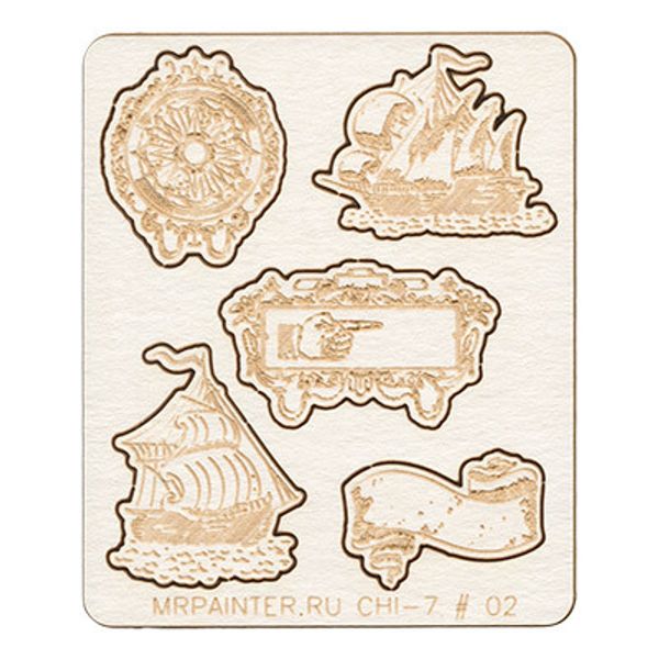 Чипборд 7х8.5 см, 1 шт, 02 Морская №1, Mr.Painter CHI-7