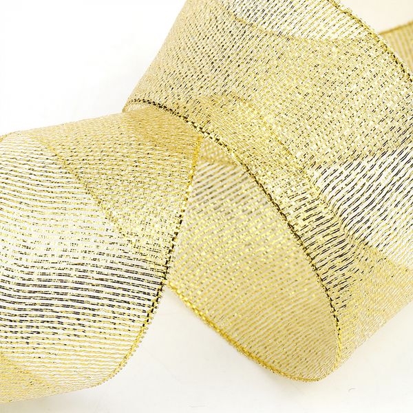 Лента металлизированная 50.0 мм / 22.85±1 метра, цв. золото, Magic4Hobby, упак. 2 шт