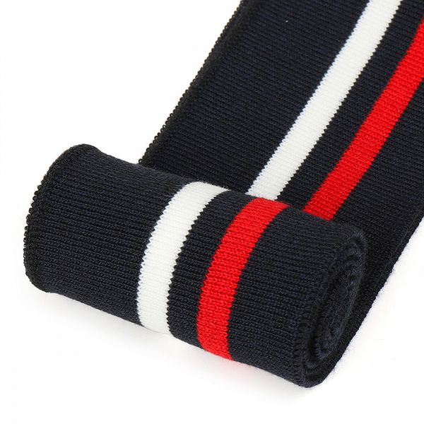 Подвяз (довяз) трикотажный 6.0х80 см, т.синий с белой и бордовой полосами, 100% п/э, 5 штук